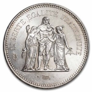 1977 France Silver 50 Francs Hercules BU